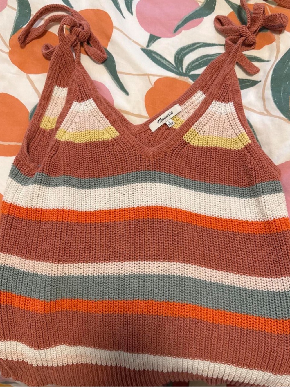 Madewell Striped Grandfield Tie-strap Sweater Tank